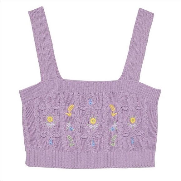 Zara Tops Zara Floral Knit Crop Topnwotsize S Poshmark